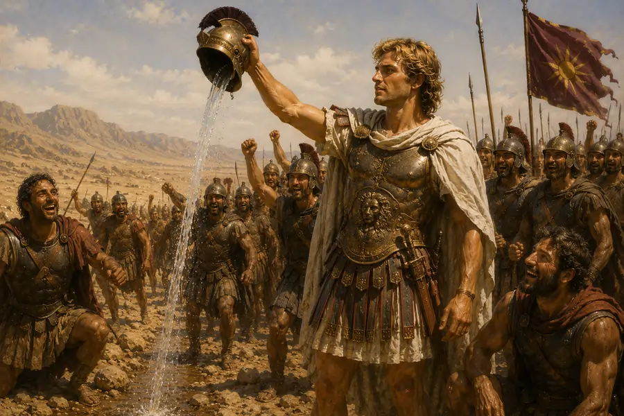 Alexander Pours Water Out of a Helmet in the Gedrosian Desert