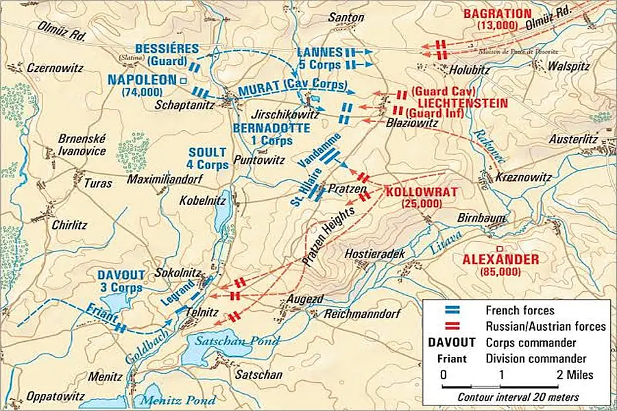 Battle Map of the Battle of Austerlitz