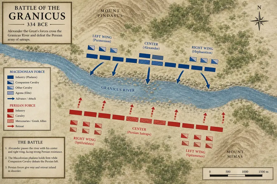 Map of the Battle of Granicus