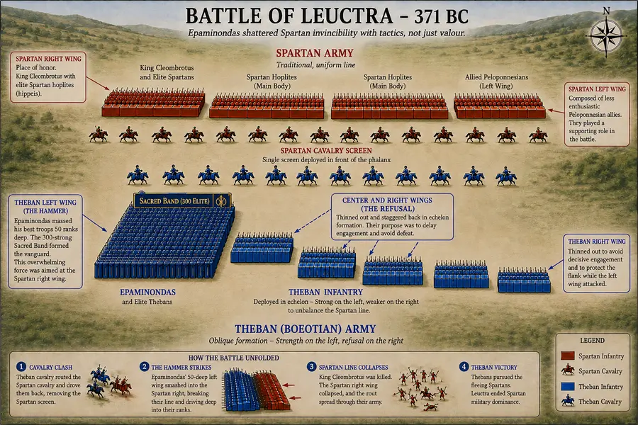 Map of the Battle of Leuctra