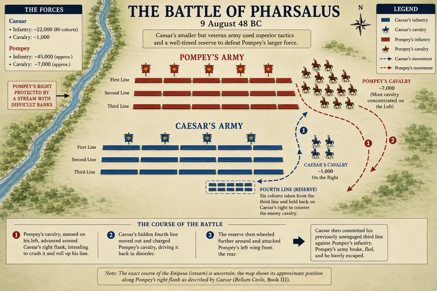 Battle Map of the Battle of Pharsalus