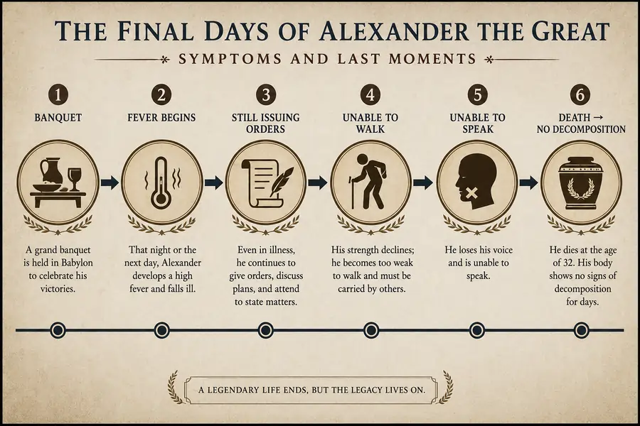 Symptoms of Alexander the Great Before Death
