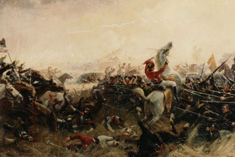 The French Cavalry Attacks the British Infantry squares