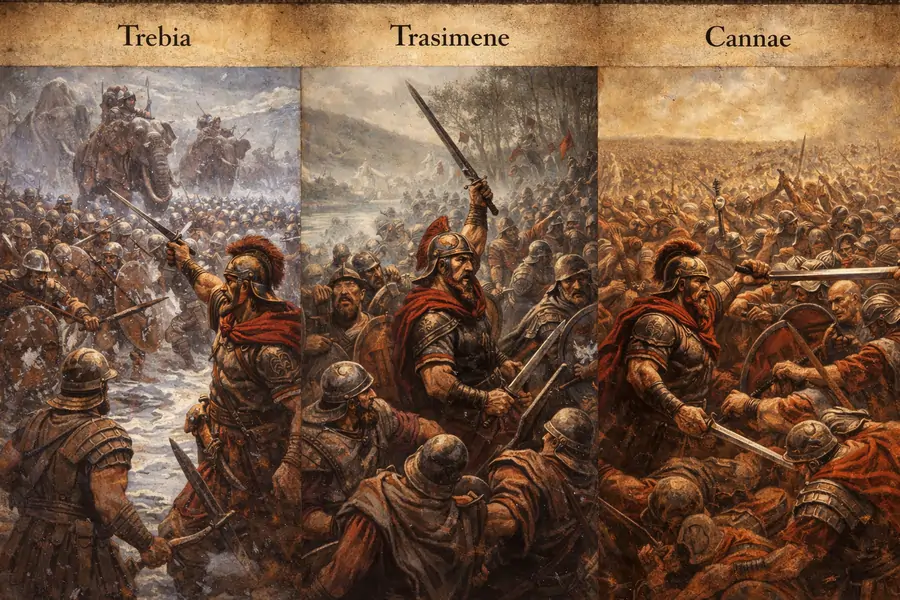 Major battles fought by Hannibal