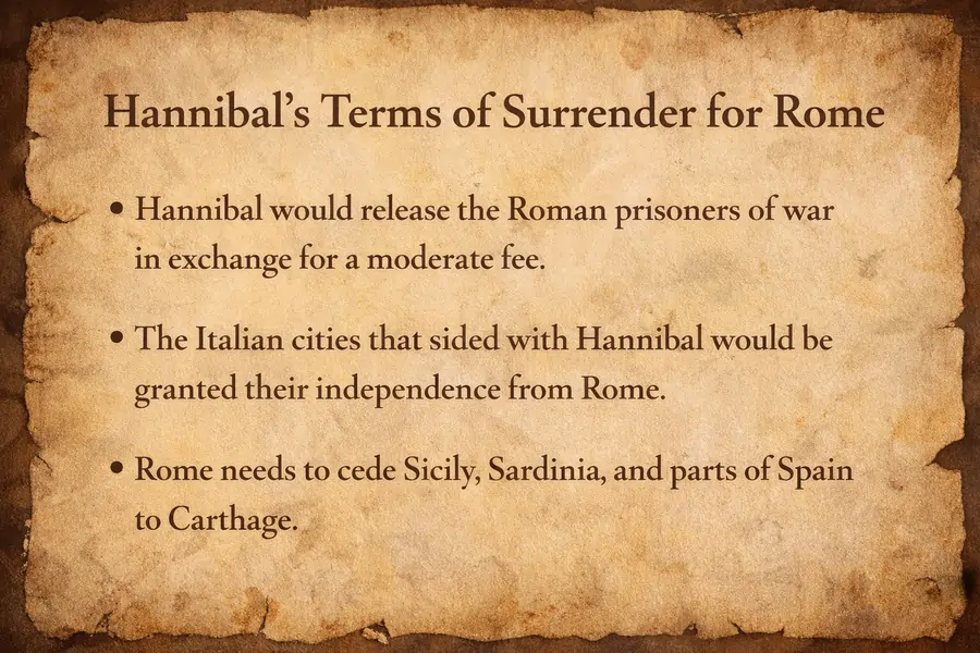 Hannibal's Terms of Surrender For Rome