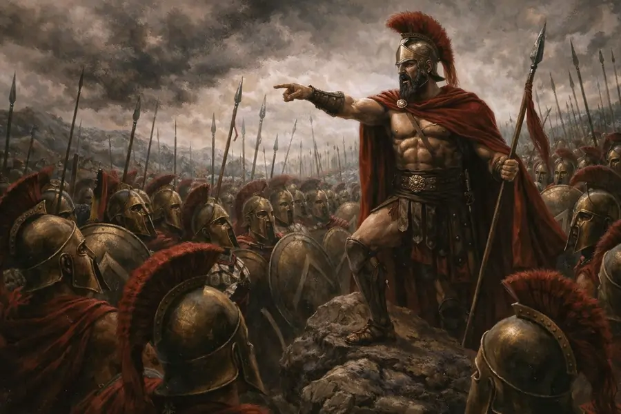 Leonidas' speech to his soldiers before the battle of Thermopylae