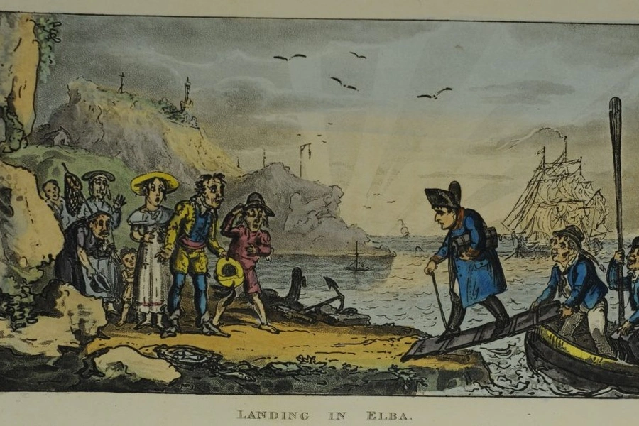 George Cruikshank, Landing in Elba, 1815