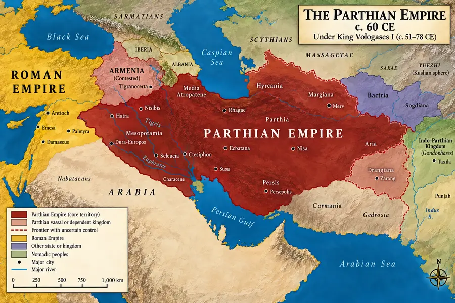 The Parthian Empire map