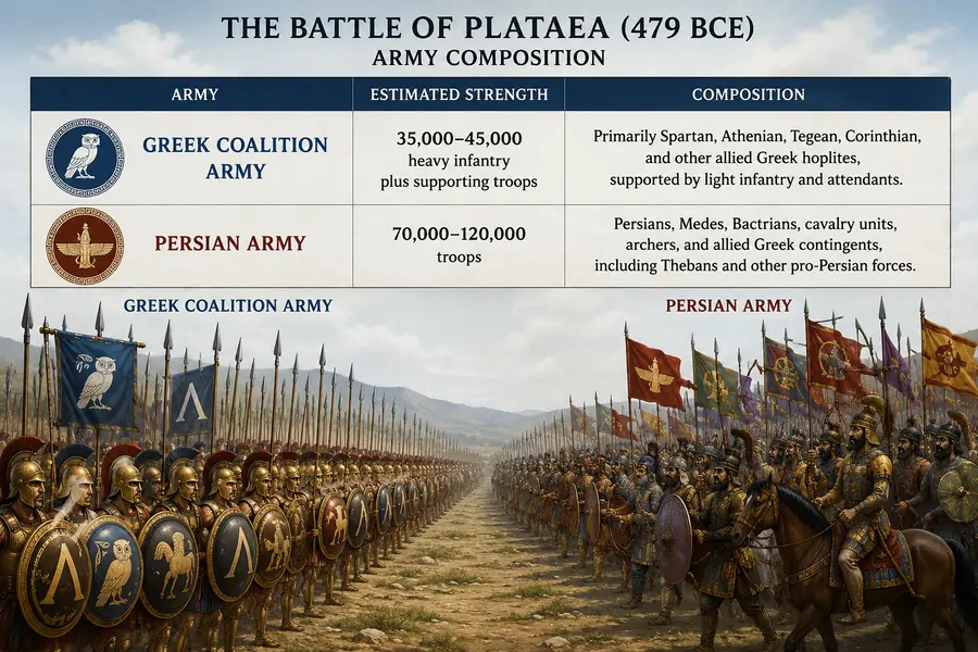 Size of the Armies in Battle of Plateae