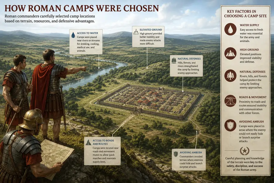 Location Selection for Roman Camps