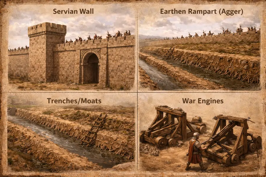 Roman defenses in Battle of Rome