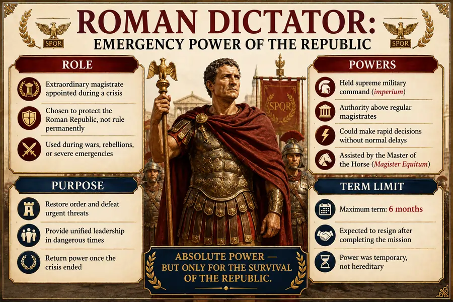 Roman Dictator: Role, Powers, Purpose, and Term Limits