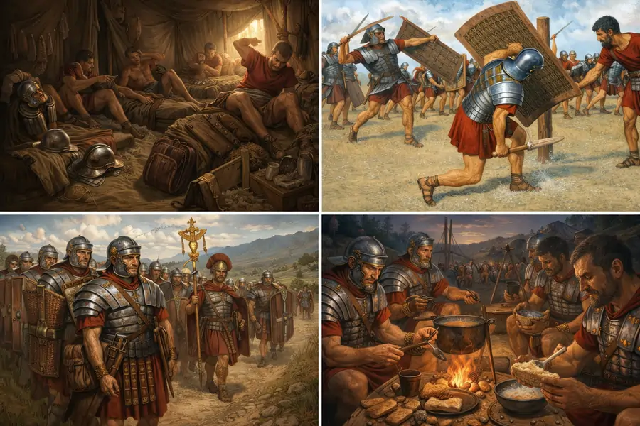 Daily routine of a Roman soldier
