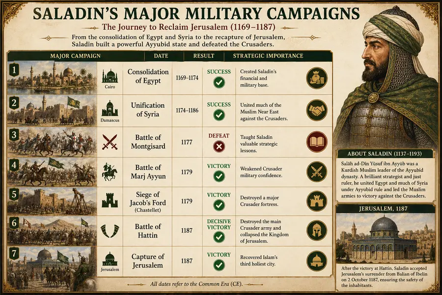 Saladin's Major Military Campaigns